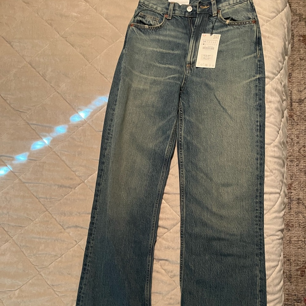 Zara high-rise wide leg jeans